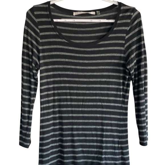 Max Studios Long Sleeve Size Small Black Gray Striped Shirt Modal - Picture 1 of 6